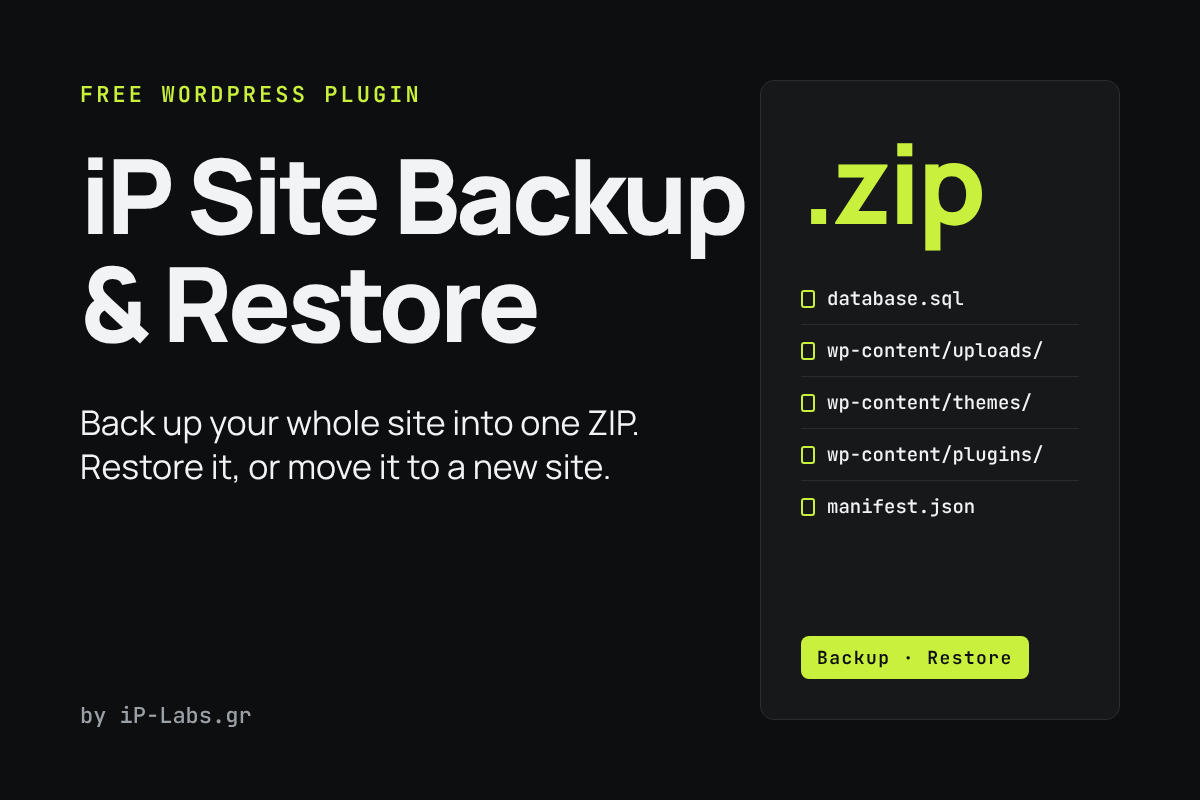 iP Site Backup & Restore